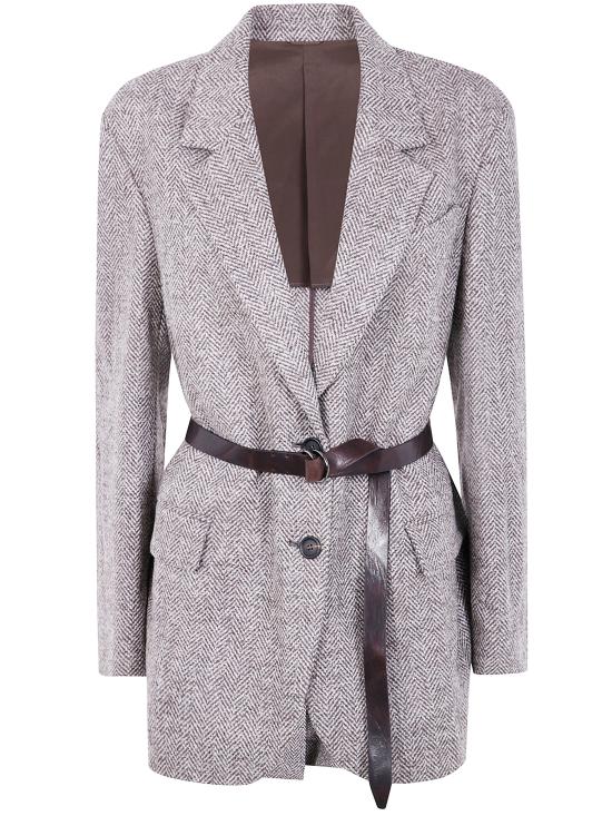 BRUNELLO CUCINELLI Women Suit Jackets MG5297599 C136 BEIGE WHITE