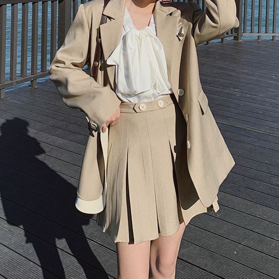 新品更新 コストパフォーマンスセットアップ プリーツスカート レディース ジャケット 上下セット 春秋 9718