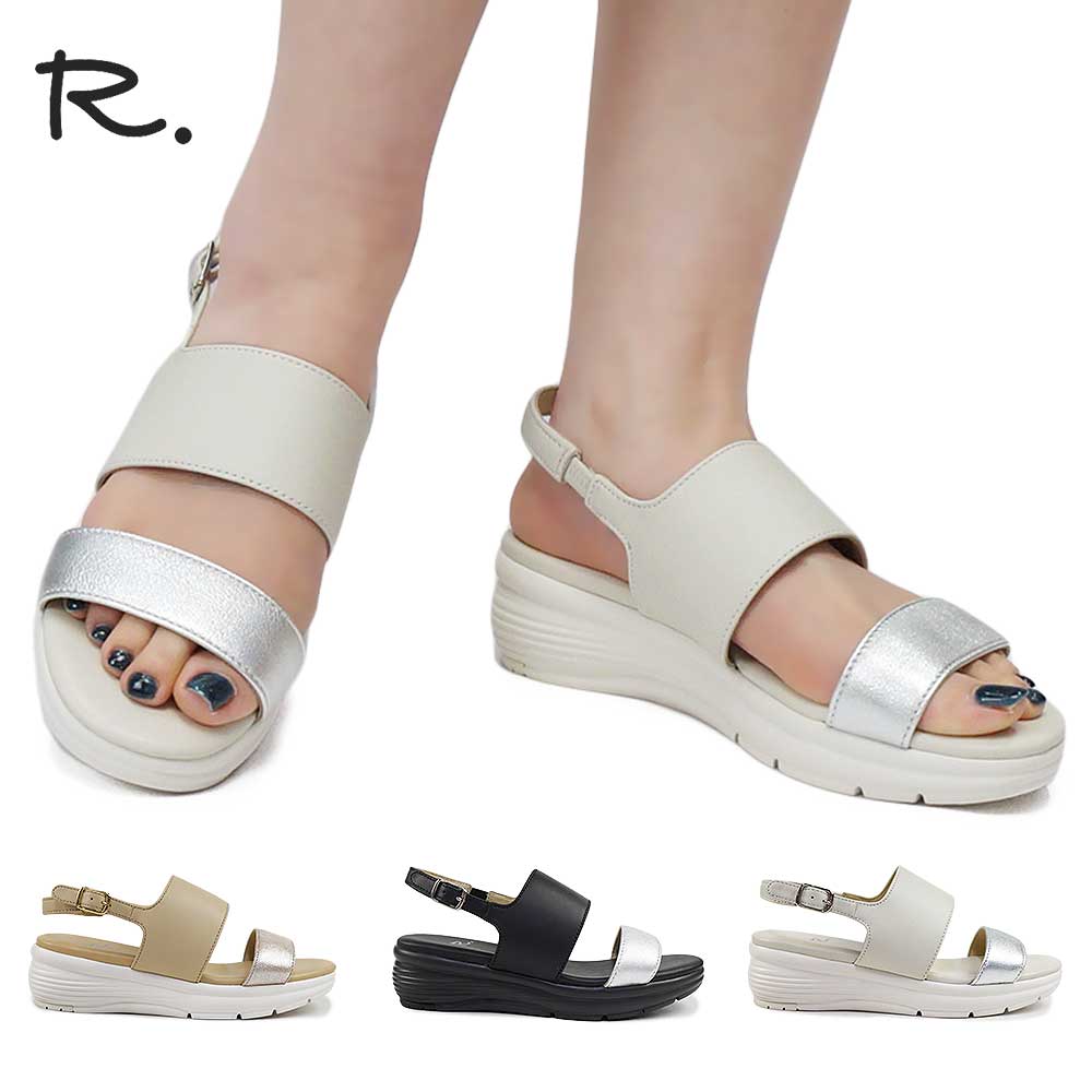 厚底サンダル レディース きれいめ リゾート 旅行 S12C ストラップ 履きやすい レザー 本革 きらきら