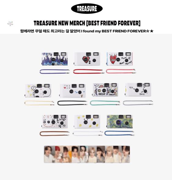 【10種選択】 TREASURE - [BFF] DISPOSABLE CAMERA + PHOTO CARD SET