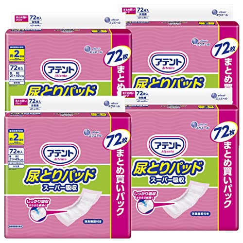尿とりパッド スーパー吸収 約2回分 女性用 288枚(72枚×4パック) テープタイプ用 【大容量】 [ケース販売] 5,036円