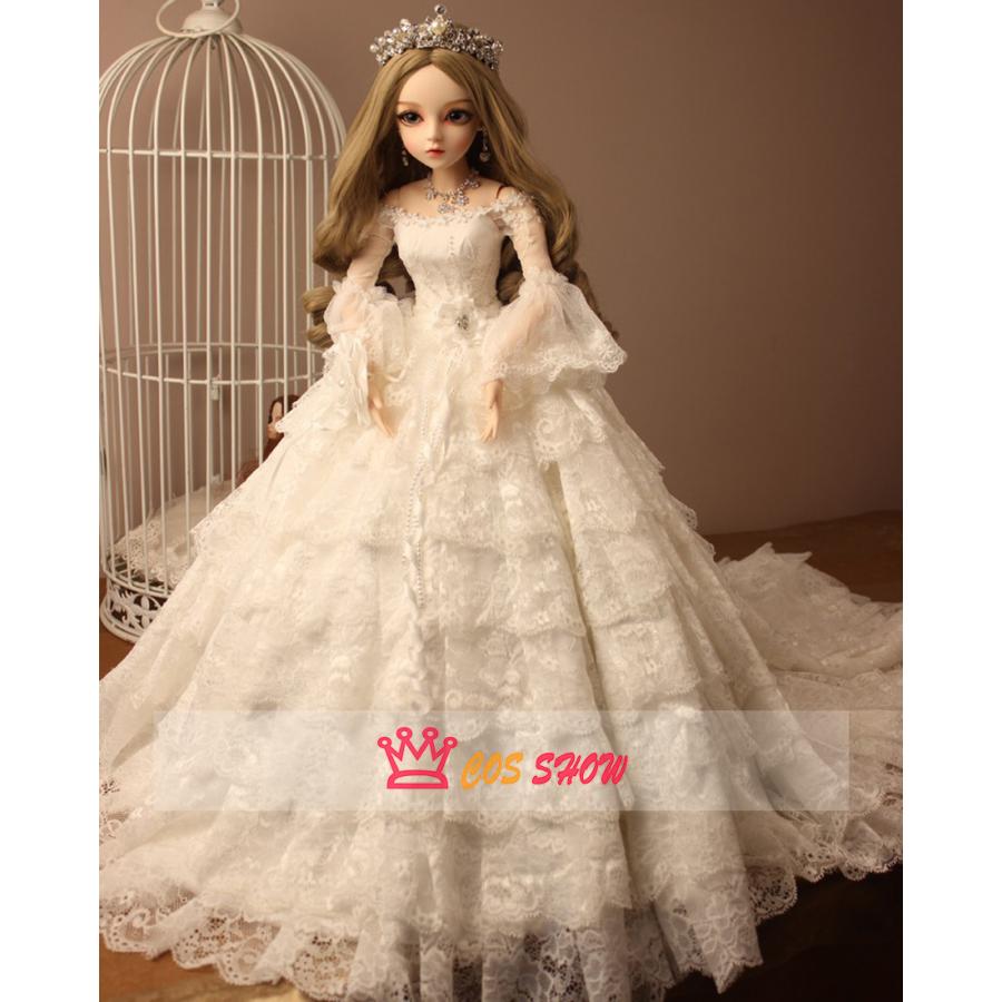 2025新品販売 13 BJD 球体関節人形 ドール 可動ボディ BJD人形 60cm ウェディングドレス 本体＋ウィッグ＋アイ＋顔メイク+衣装+クラウン+ネックレス+イヤリング+靴 高級樹脂