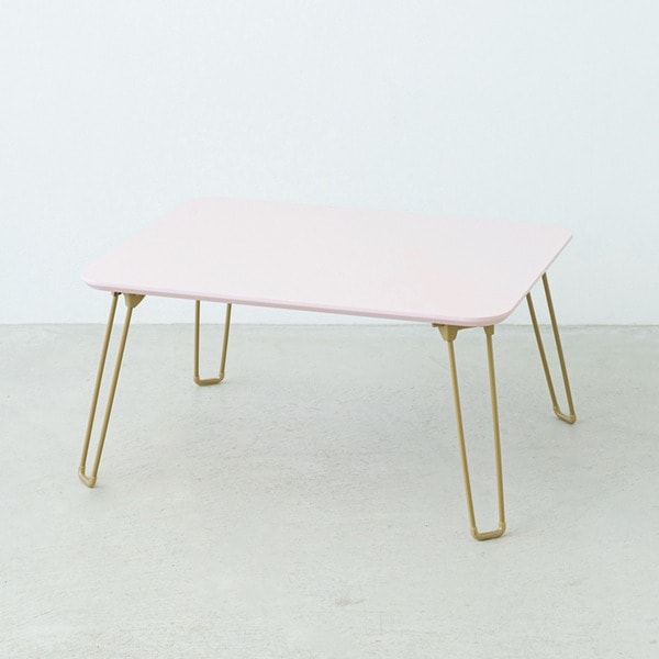 (5個セット)ニーナ 幅60折りたたみテーブル(ピンク) 幅60cm 脚カラー：ゴールド 机 折り畳み ローテーブル 折れ脚 ナチュラル パステル ミニ コンパクト 小... 11,478円