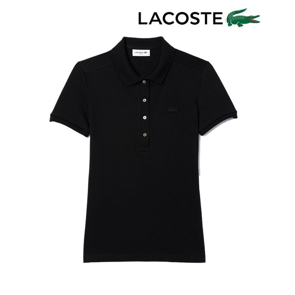 ラコステ レディース L.12.D スリムフィット ストレッチ ミニピケ 半袖 Tシャツ