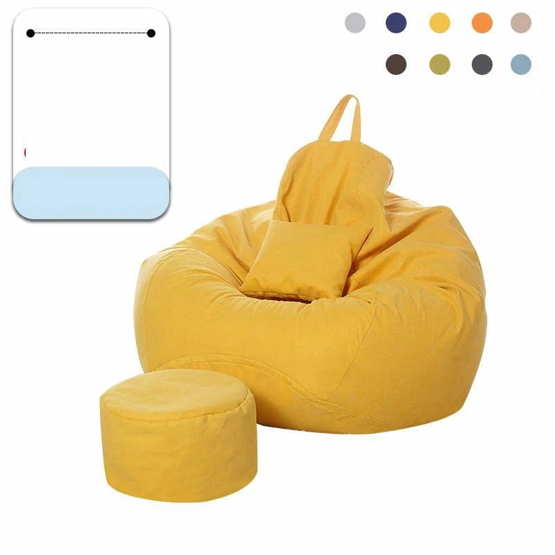 【急速出荷!】ビーズクッション 綿麻 クッションソファー 大きい 丸 おしゃれ オットマン スツール 足置き台 腰かけ フットレスト デスクワーク 癒し グッズ クッションチェアー 1人掛け 1人用