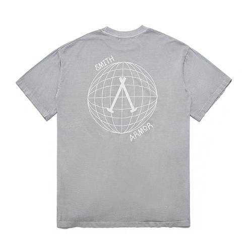 [送料無料]スミスアもー アースサロゴプリントTシャツ灰色の