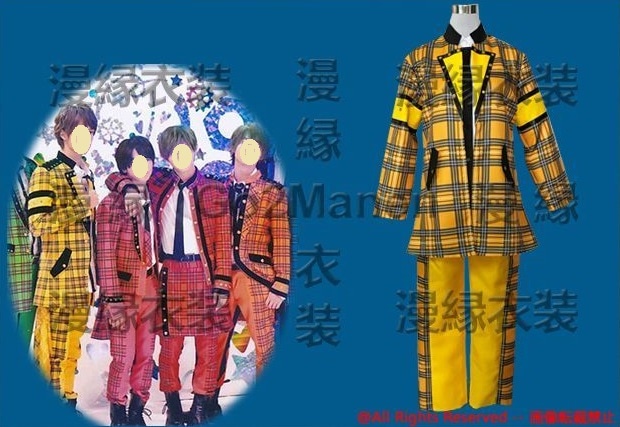 コスプレ衣装 ヘイセイジャンプ Hey!Say!JUMP チェック 黄色のチェック 八乙女光J005