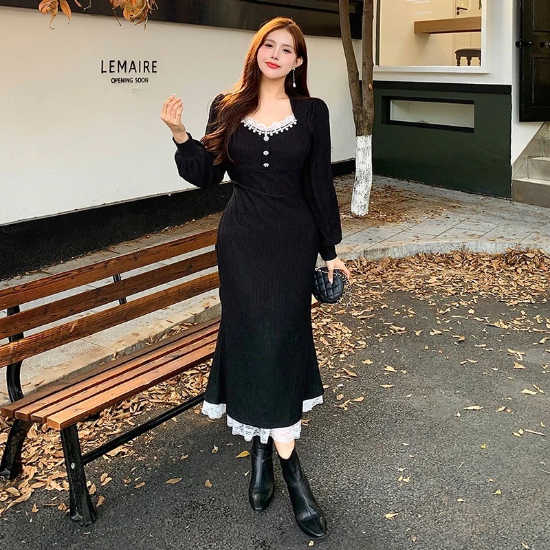 vネック フランス風 パーティー メガ割 大きいサイズ XL-5XL 演奏会 着やせ ワンピース 同窓会 キャバ お呼ばれ ドレス フォーマル 卒業式 マーメイド レトロ 成人式