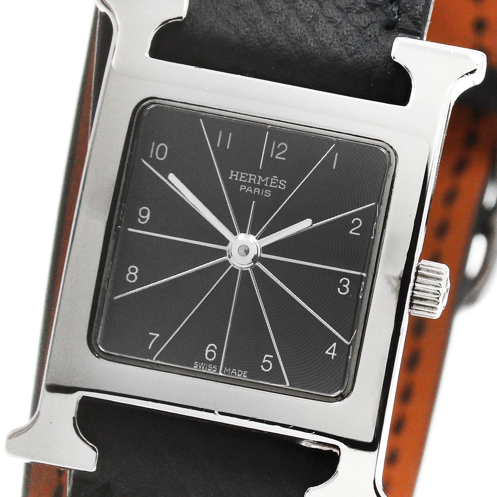 エルメス HERMES HH1.210 Hウォッチ ドゥブルトゥール クォーツ レディース _953379【中古】