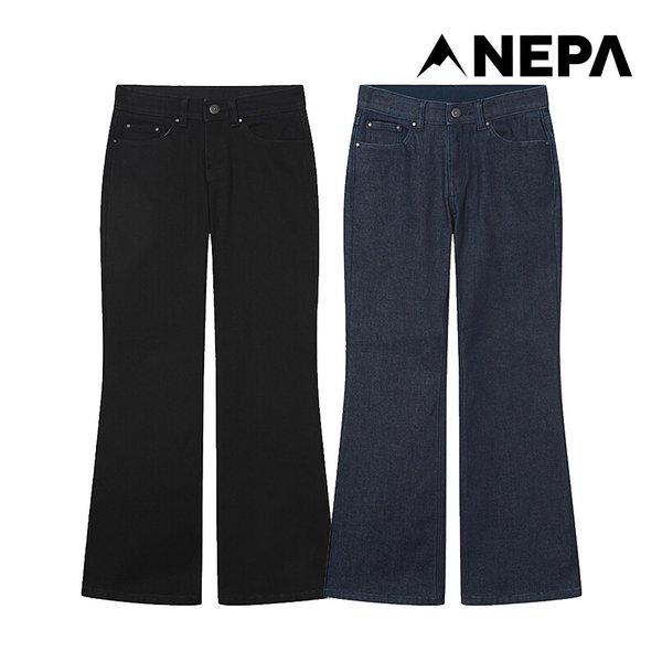 女性デニムボンディングブーツカットパンツ 7L81667