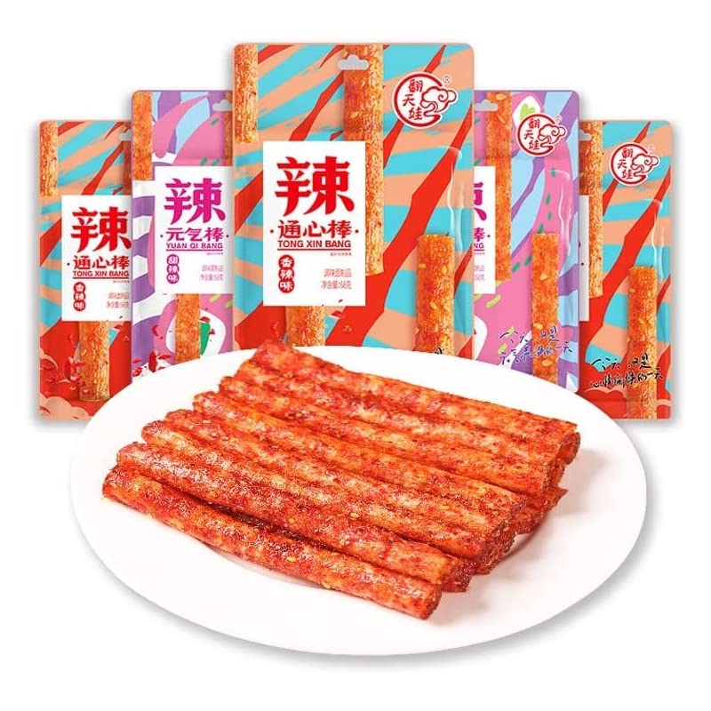 【急速出荷!】【期間で1つ買うと1つ無料】辣条 ラーティアオ お菓子 翻天娃辣条辣通心棒+微辣元气棒 68g6袋賞味期限：0天 麻辣休闲食品小吃 辣通心棒 通心棒 ベースフード ご飯のお供 おつまみ
