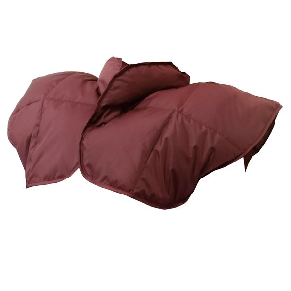 あったか羽毛 肩当て/寝具 (エンジ 単品) 前身丈約40cm 洗える 軽量 ダウン使用 (ベッドルーム 寝室)