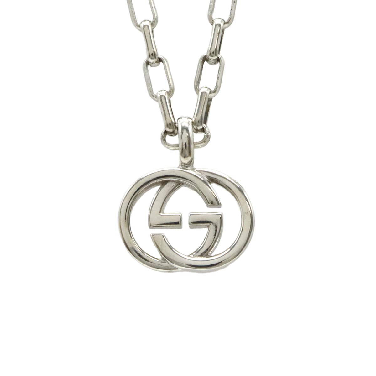 インターロッキングG Gロゴモチーフ ネックレス ペンダント チェーン SV925 Ag925 シルバー 29571