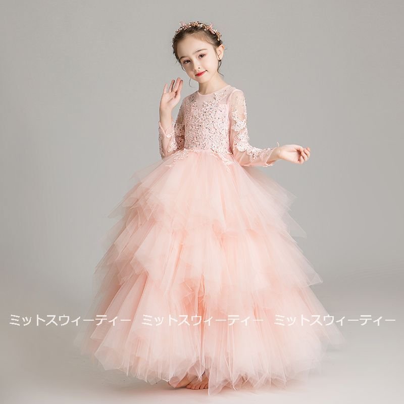 子供 ドレス ピアノ発表会 女の子 子供ドレス ワンピース 衣装 チュール ロングドレス 結婚式 コ