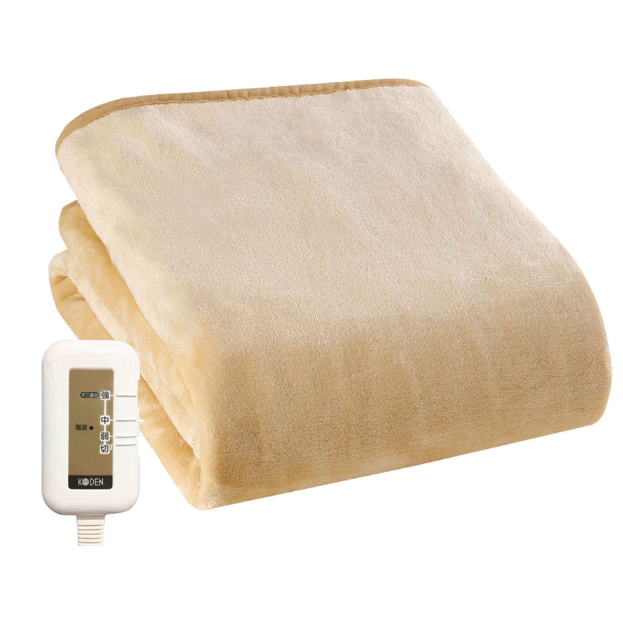 広電(KODEN) 電気毛布 敷き ベージュ ダニを防ぐ 140×80cm フランネル 暖房範囲大 ダニ退治 洗える 省エネ スライド温度調節 CCA554CD