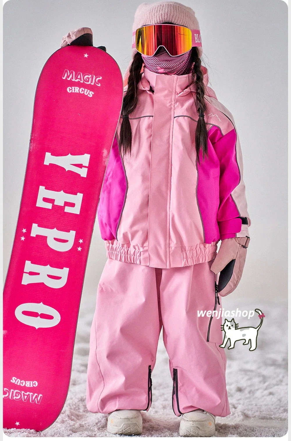 2026新品[超激安]新品入荷！スノーボードウェア 2026 2026 上下セットキッズ 子供 男の子 女の子 ジャケット パンツ ズボン ピンク 撥水 3L 綿入り スノボウェア スノーウェア スキ