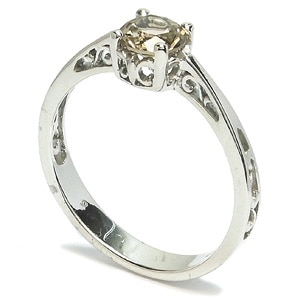 スモーキークォーツボリュームプラチナコートシルバーリング 9 14号 指輪 パワーストーン 天然石