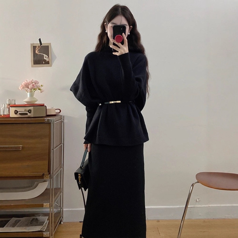 シャネル風の洗練された黒の女性用ドレス2025 年晩秋/冬にぴったりプラスサイズや少しぽっちゃりした女性にぴったりウエストがフィットし完璧な装いです