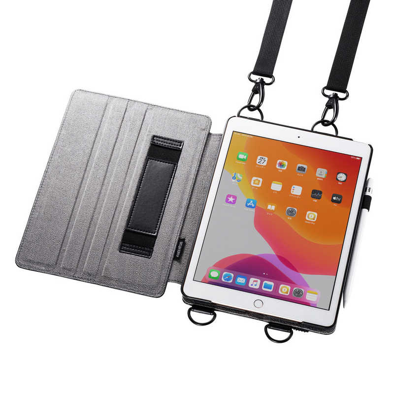 サンワサプライ　iPad 10.2インチ スタンド機能付きショルダーベルトケース　PDA-IPAD1612BK