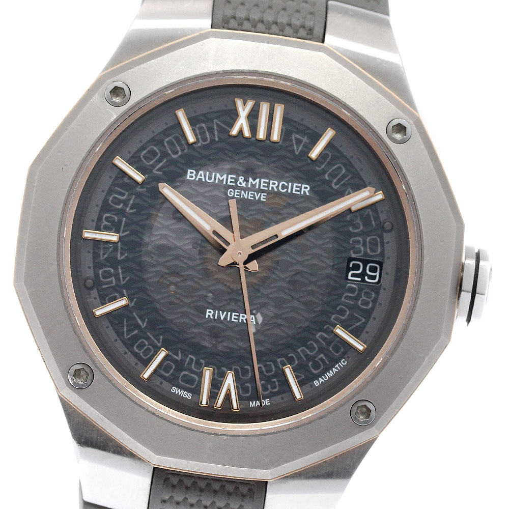 ボーム＆メルシェ Baume & Mercier M0A10720 リビエラ ボーマティック チタニウム チタンベゼル 自動巻き メンズ 箱・保証書付き_951619【中古】