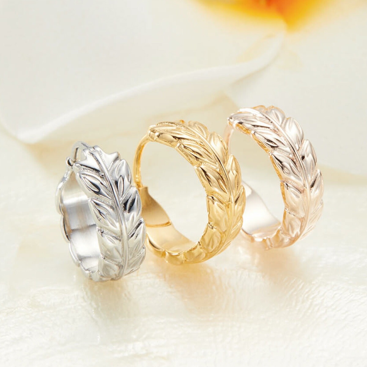 フープピアス メンズ サージカルステンレス316L ハワジュ マイレリーフ 片耳用 1個売り