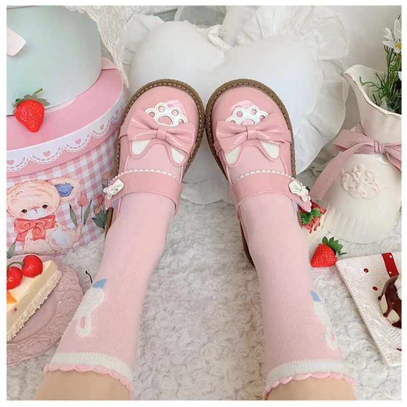 ロリィタ靴 ストラップ パンプス ローヒール ガールズシューズ コスプレ靴