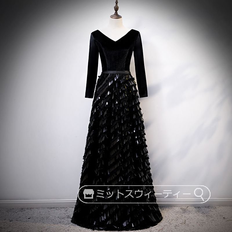 カラードレス 演奏会 舞台 ロングドレス コンサート コンクール パーティードレス 半袖 ピアノ発表