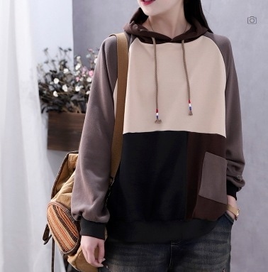 個性的 トップス パーカー 袖あり 長袖 アシンメトリー 切り替えデザイン フード付き ポケット かわいい 可愛い カジュアル おしゃれ お洒落 かっこいい レトロ 可愛い 女子