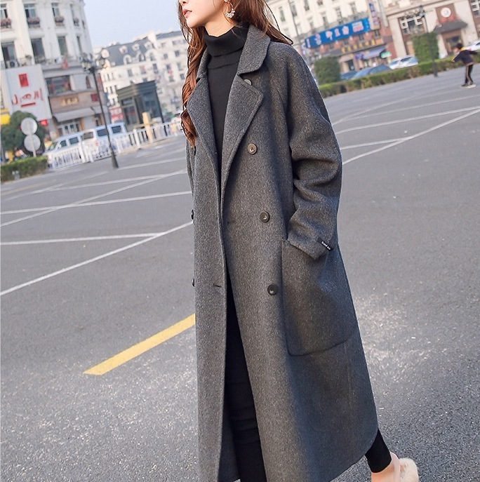 ロング丈コート 長袖コート 大判ポケットコート カジュアルロングコート ジャケット 上着 ロングコート ロング ロング丈 袖あり 長袖 Vネック 襟付き スリム ストレート Iライン スマート 11,421円