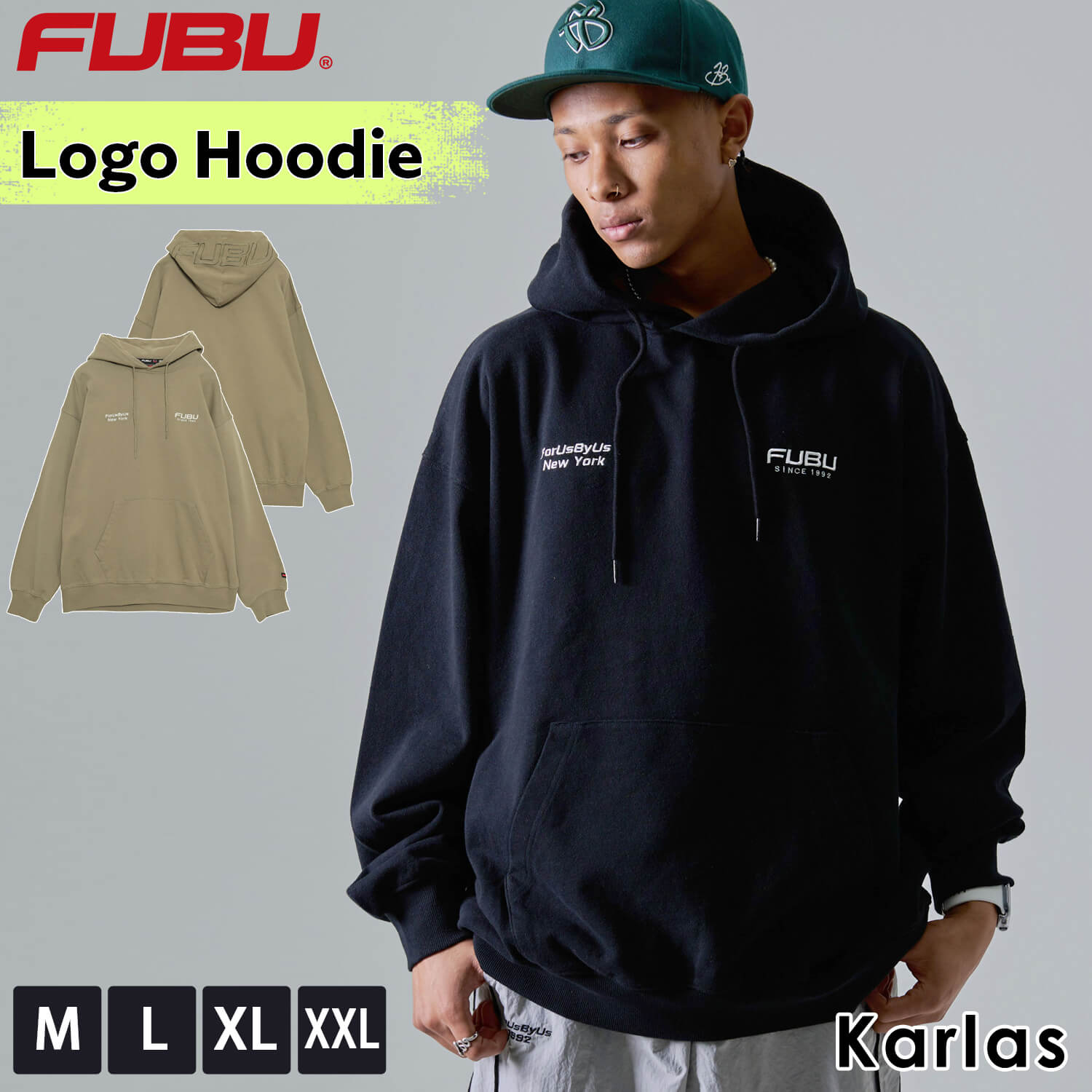 FUBU パーカー メンズ レディース 長袖 スウェット 裏毛 プルオーバー フーディ プルパーカー トップス ブランド 秋 冬 ワッペン ロゴ 刺繍 XL XXL オーバーサイズ アメカジ ユ
