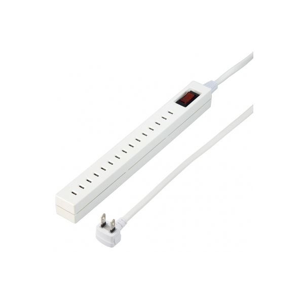 (5個セット) YAZAWA 差し込みフリータップ ブレーカーSW付 ホワイト 1.5m H75115WH2X5