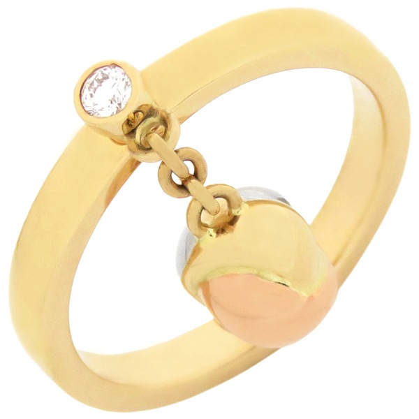 カルティエ Cartier リング 指輪 ベビートリニティ ボール K18YG K18WG K18PG ダイヤモンド イエローゴールドXホワイトゴールドXピンクゴールド #52(JP12) ダイヤモン