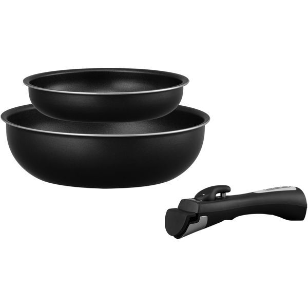 NTF-SEI3 ブラックメタリック ダイヤモンドコートパン3点セット IH・ガス火対応 メーカー直送