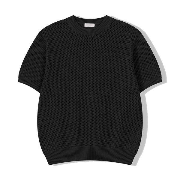 メンズ ウッディ ネット ラウンド 半袖 ニットTシャツ GN KNH Q011 ブラック_P422786663