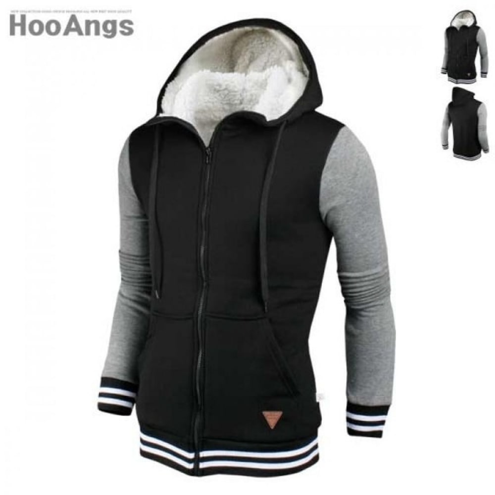 (ジュアンズ) フリースカラーパッチパーカージップアップ BMHD9119