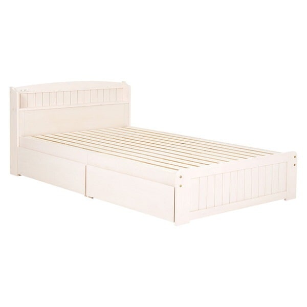 MB-5039SD-WS 引出し付セミダブルベッド(ホワイトウォッシュ)