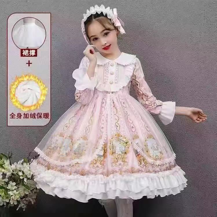 を1枚プレゼント子供服 女の子ベビー服 女の子韓国子供服子供服元旦クリスマスハロウイン二次元ロリータ女の子用ロリータワンピース 子供用 クリスマス お正月用 ワンピース