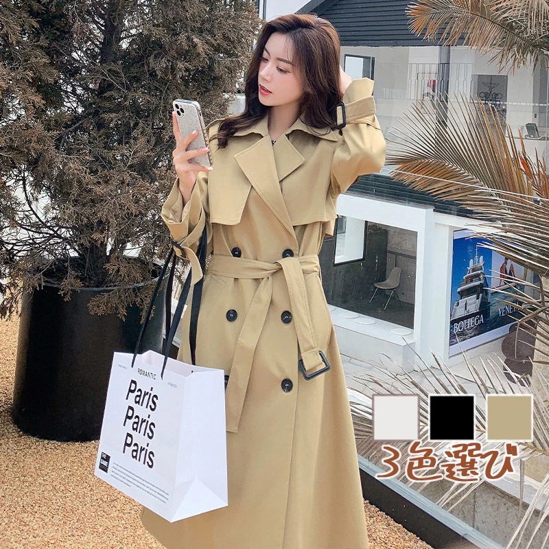 24 グーレス トレンチコート 多色 ロング ゆったり