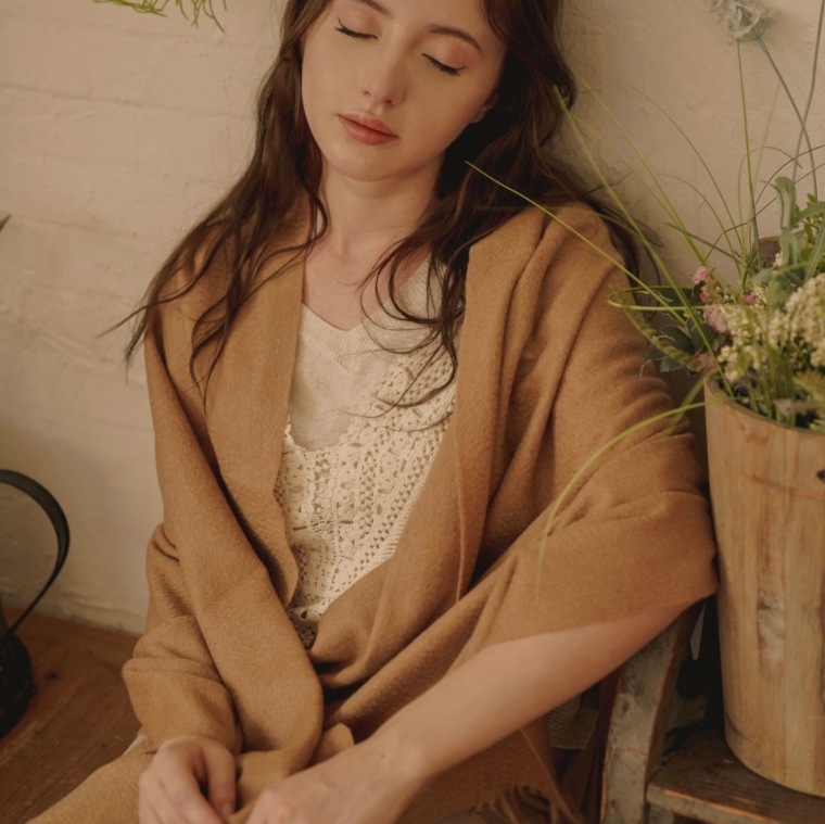 [LJ CASHMERE] shawl muffler chamel shawl /cashmere100%cashmere