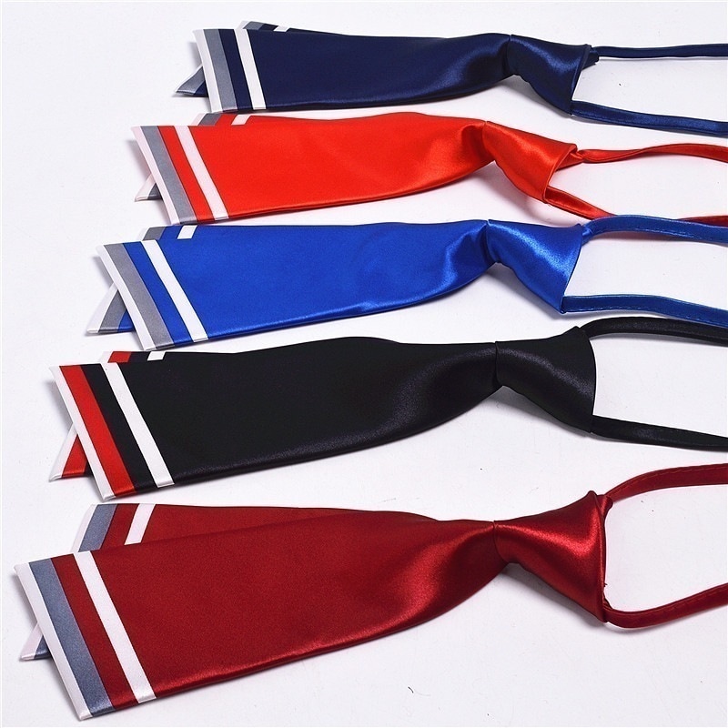 カジュアルアロータイプナイフネクタイホテル仕事二重層無地怠惰なネクタイメンズスクエアセーラーダンスネクタイ