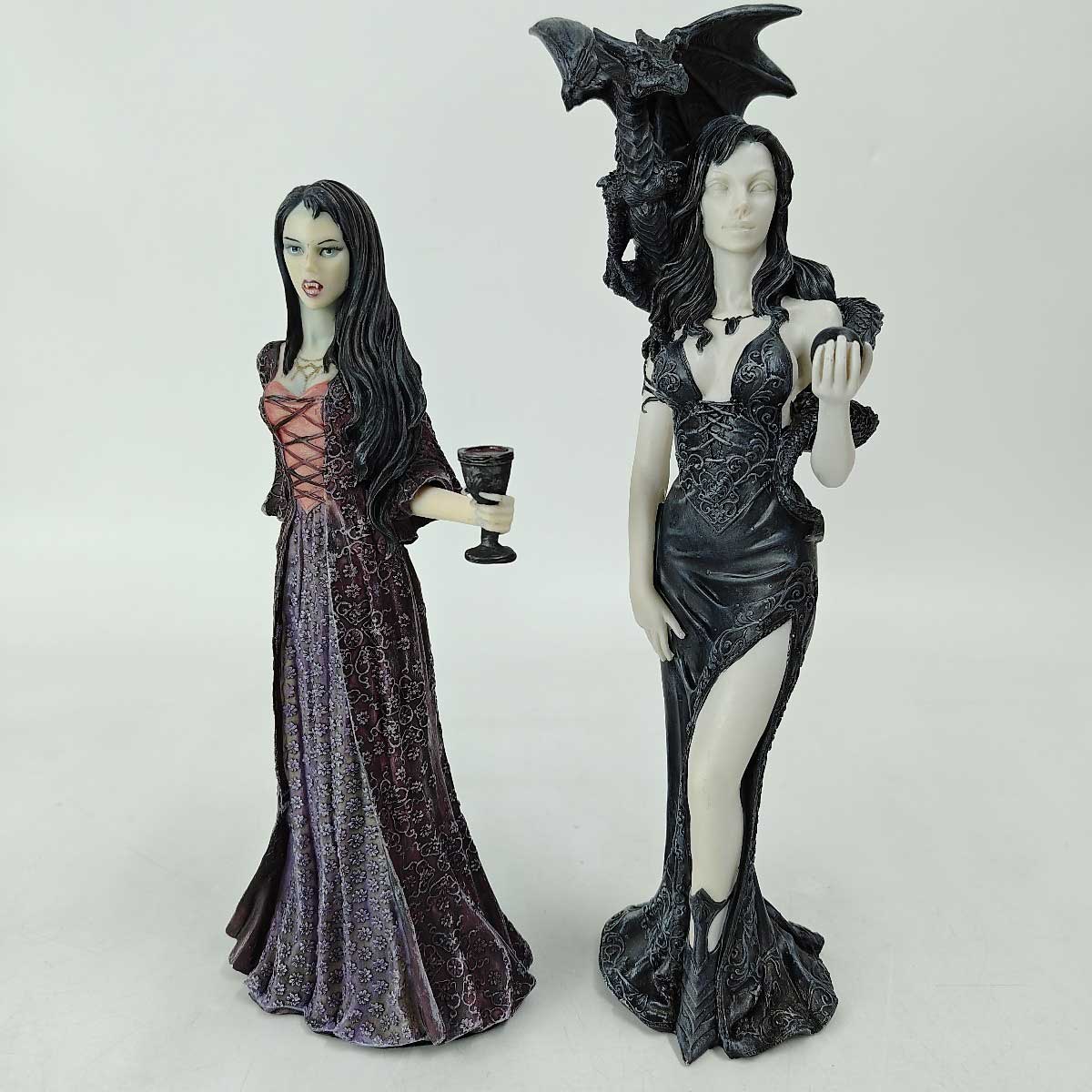 【中古】[2点セット] fairy myths-elfe mit drache schwarz-weiss 海外 フィギュア