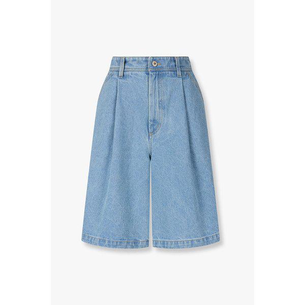 デニムタックプリーツバミューダパンツ9176262982052