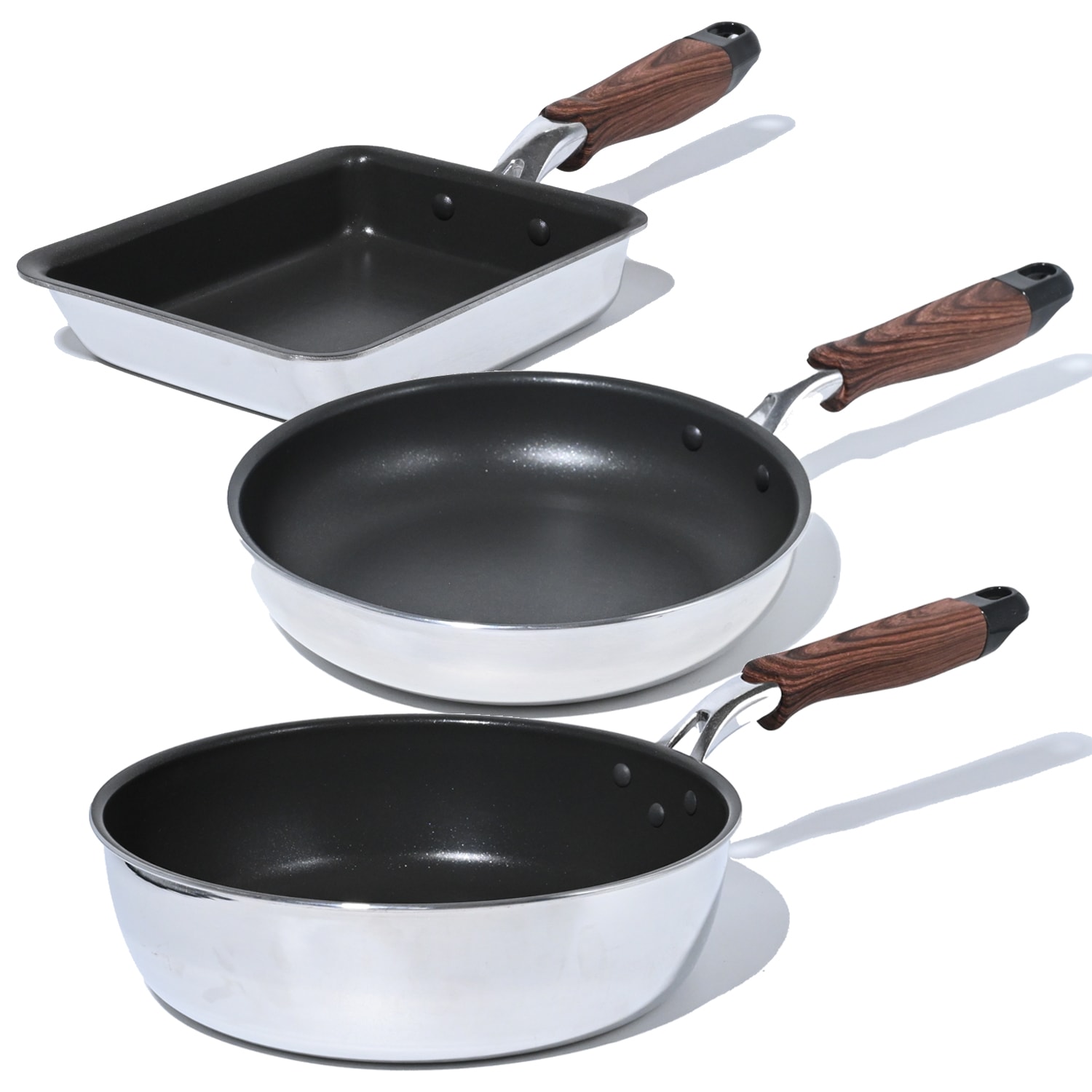 フライパン チタンコート＋ふっ素樹脂塗膜加工 ノンスティック 高熱効率 こげつきにくい ガス火 IH対応 PFOA PFOS フリー 耐摩耗性試験75万回クリア (20cm×24cm/炒め鍋×卵焼き) 6,828円