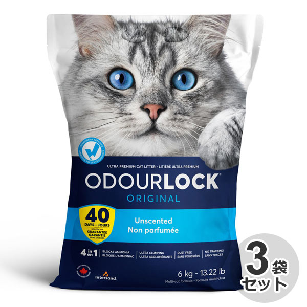 インターサンド　猫砂　オードロック　6kg ｘ 3袋