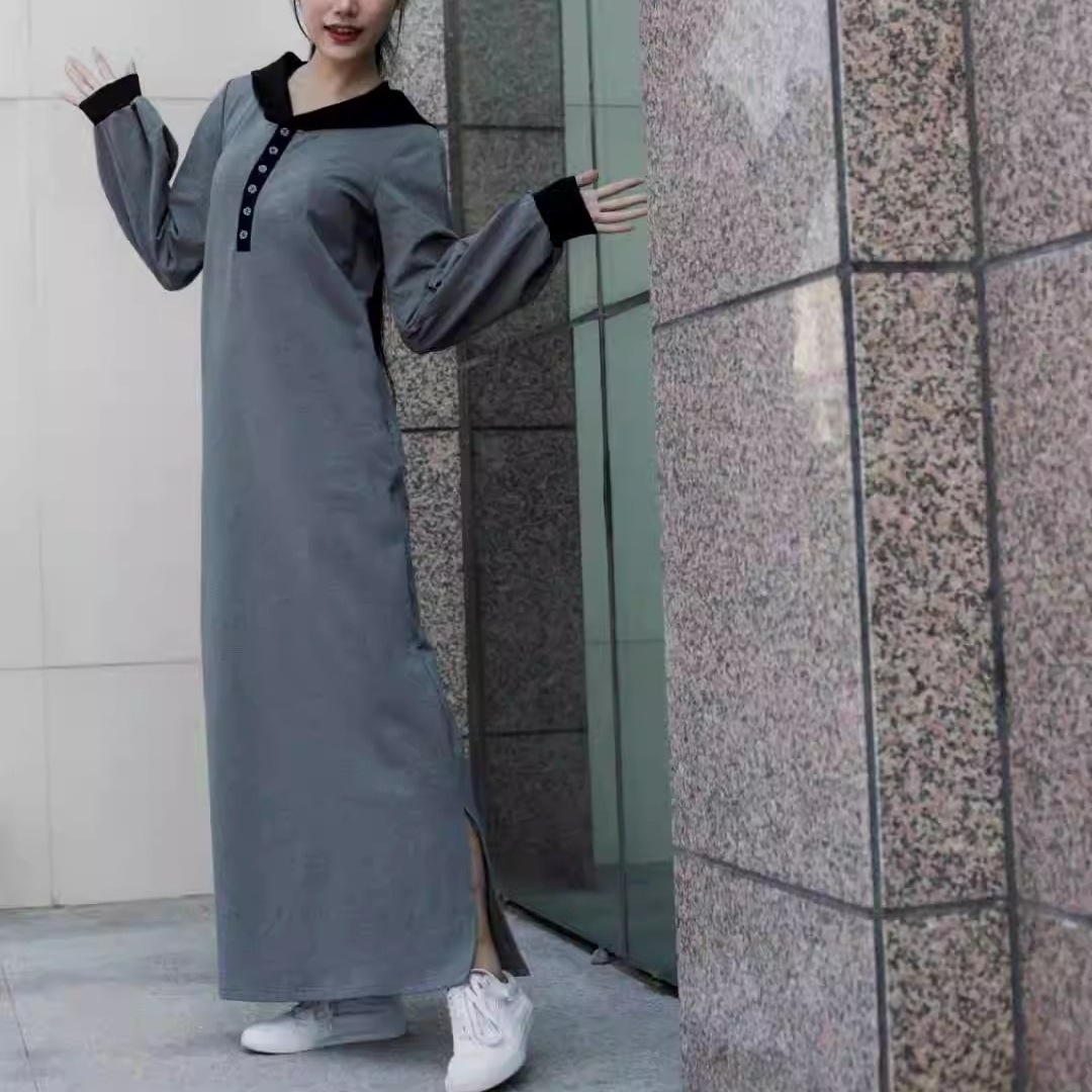 ワンピース ロングワンピース 長袖 フード付きき ポケット サイドスリット ロング丈 かわいい 大人可愛い きれいめ シンプル 上品 おしゃれ カジュアル こなれ感 個性的 主役級 存在感 抜け感 秋