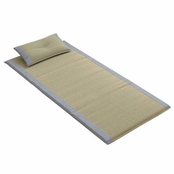 1122960134644 寝具 マット マットレス 枕 セット い草 国産 日本製 ボリューム 吸汗 調湿 消臭 お手入れ簡単 グレー マット約70×150cm 枕約50×30cm メーカー直送