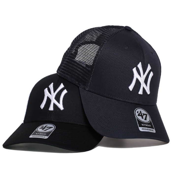 7 キャップ ニューヨークヤンキース メッシュキャップ メンズ レディース 春夏秋冬用 黒 紺 大きいサイズ MLB NY ロゴ 47brand フォーティセブン