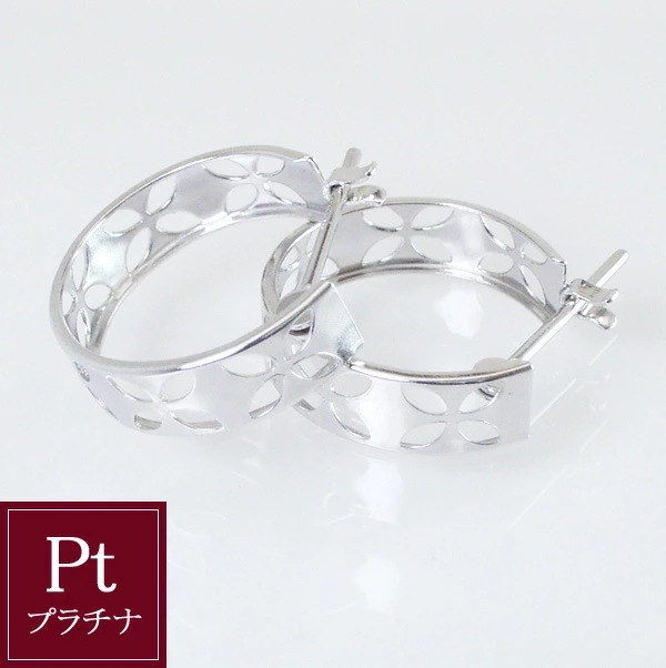 ピアス プラチナ アクセサリー ジュエリー プラチナ900 リーフ フープ 地金 品番iy-005 2営業日前後の発送予定