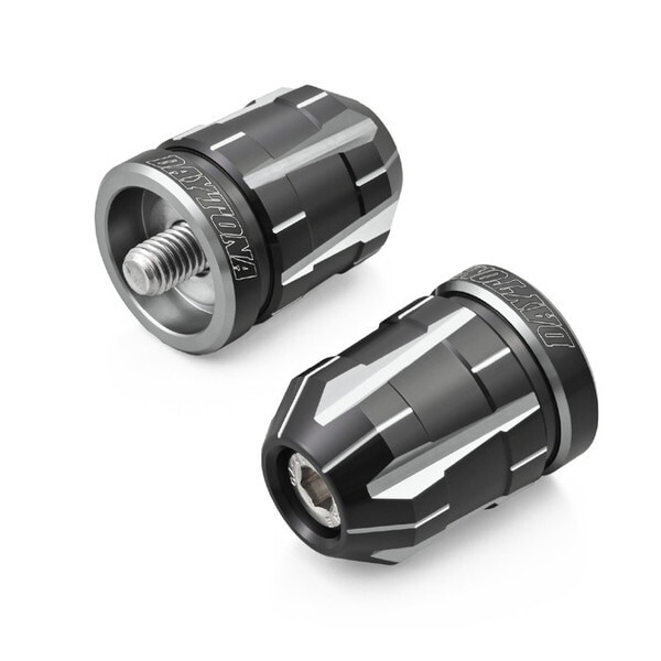 D42210 PREMIUM ZONE バーエンド カワサキ(M8)用 TECHNO アッシュシルバー