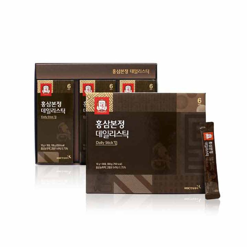 JUNGKWANJANG 紅参 本庭 デイリースティック 10g × 30本 毎日の活力習慣に / 携帯に便利な高麗人参スティック / 韓国製ギフト付き